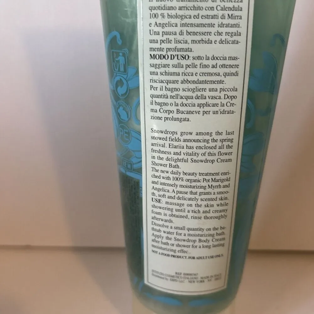 Perlier Elariia San Pellegrino Snowdrop Bath & Shower Cream 16.9 oz Sealed